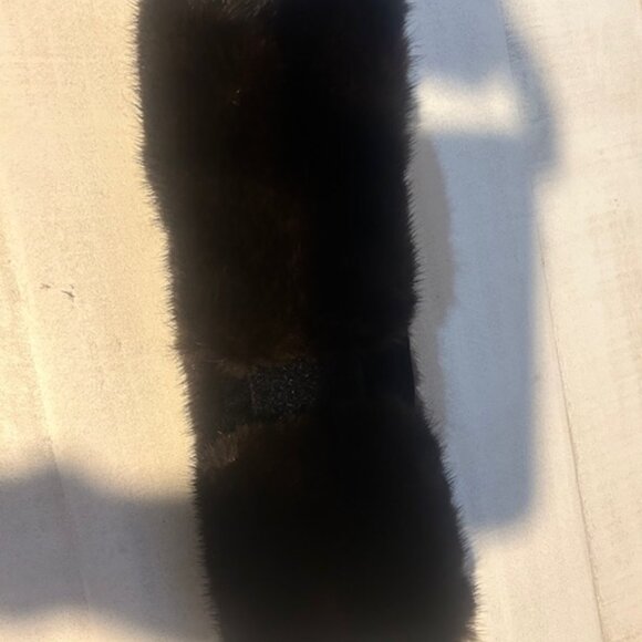 dark brown Mink Fur Headband - Picture 7 of 8